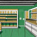 A well-organized store interior filled with various types of fasteners and deck framing supplies