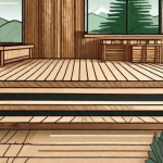 A variety of deck materials such as wooden planks