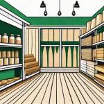 A well-organized supply store filled with different types of sandy deck materials like wooden planks