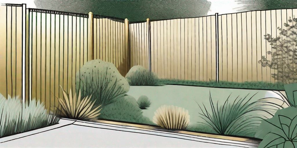 A scenic park city landscape with various bufftech fencing materials installed around a property