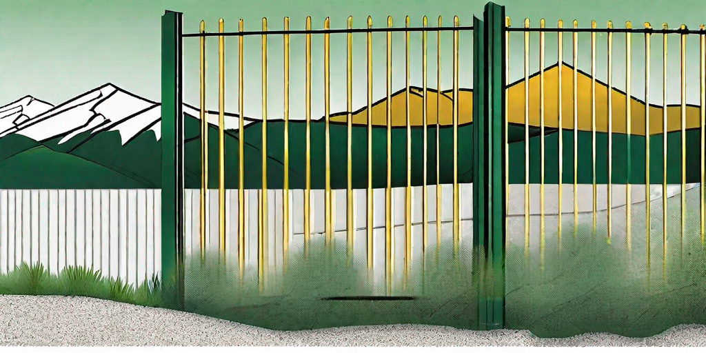 A variety of bufftech fencing materials neatly arranged with a scenic background of salt lake city