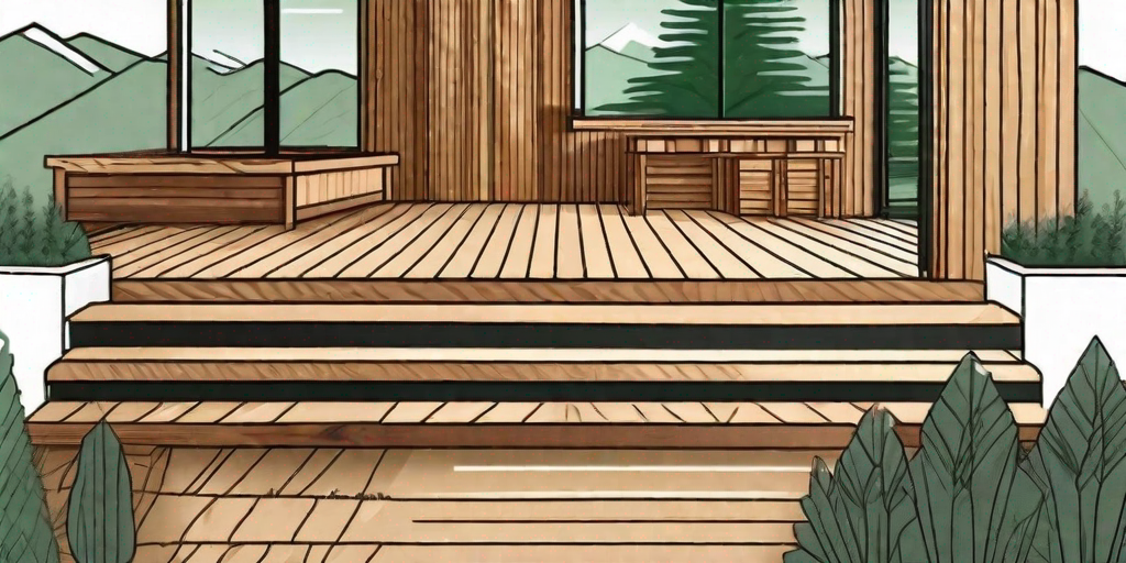 A variety of deck materials such as wooden planks