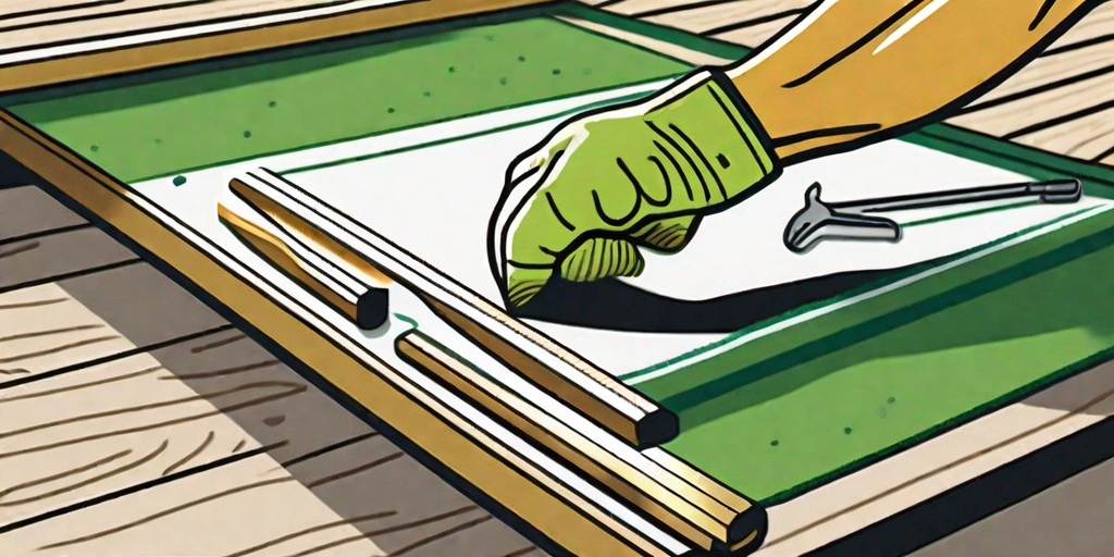 A sandy trex deck being installed