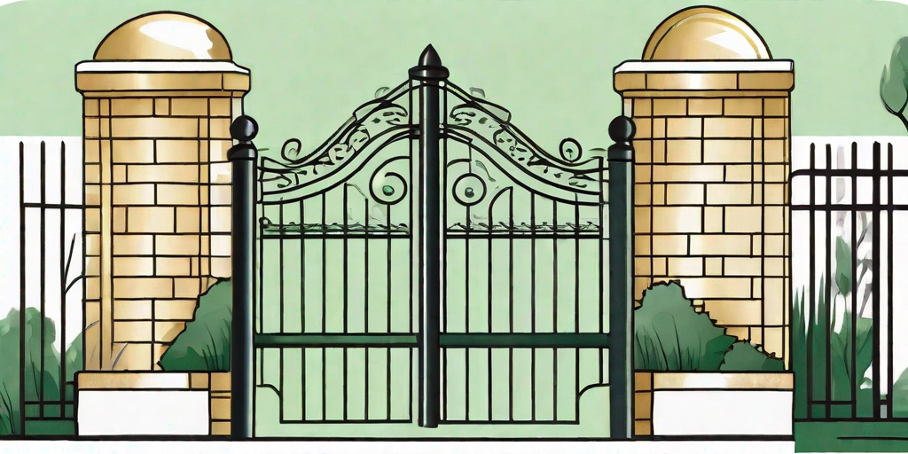 A picturesque springville landscape featuring various styles of iron railings and fences